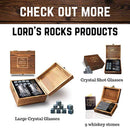 Whiskey Stones Gift Set - 9 Granite Chilling Whisky Rocks - no water dilution - stored in Wooden Premium Box – Best quality Bar Accessories for Any Beverages by Lord’s Rocks