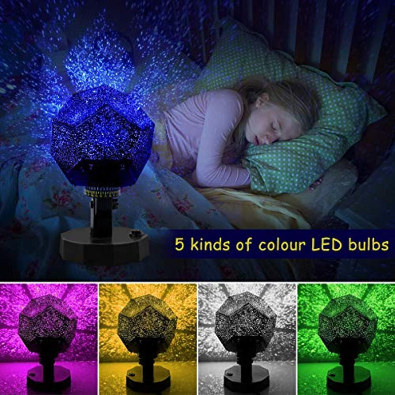 DIY Science Sky Projection Night Light Projector Lamp, Phantom Star Projector Night Lamp with 12 Romantic Constellation for Birthday, Party, Children's Day, Christmas, Anniversary