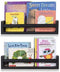 Wallniture Utah Nursery Book Shelves - Set of 2 Floating Bookshelf for Kids Room - Multi-use Kitchen Spice Rack and Bathroom Organizer, Wood Walnut
