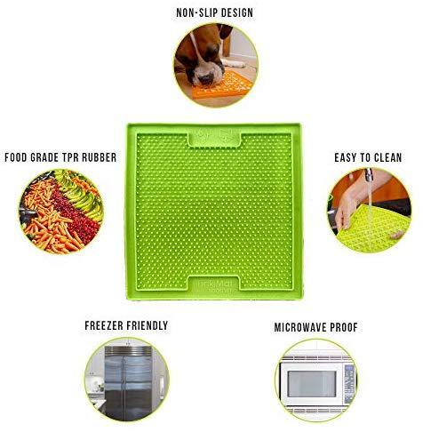 Hyper Pet Lickimat Slow Feeder Dog Mat & Boredom Buster (Perfect For Dog Food, Dog Treats, Yogurt, or Peanut Butter) [Fun Alternative to a Slow Feed Dog Bowl], Available in a Variety of Colors & Sizes