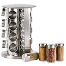 Double2C Revolving Countertop Spice Rack Stainless Steel Seasoning Storage Organization,Spice Carousel Tower for Kitchen Set of 16 Jars