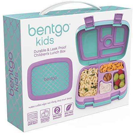 Bentgo Kids Prints (Unicorn) - Leak-Proof, 5-Compartment Bento-Style Kids Lunch Box - Ideal Portion Sizes for Ages 3 to 7 - BPA-Free and Food-Safe Materials