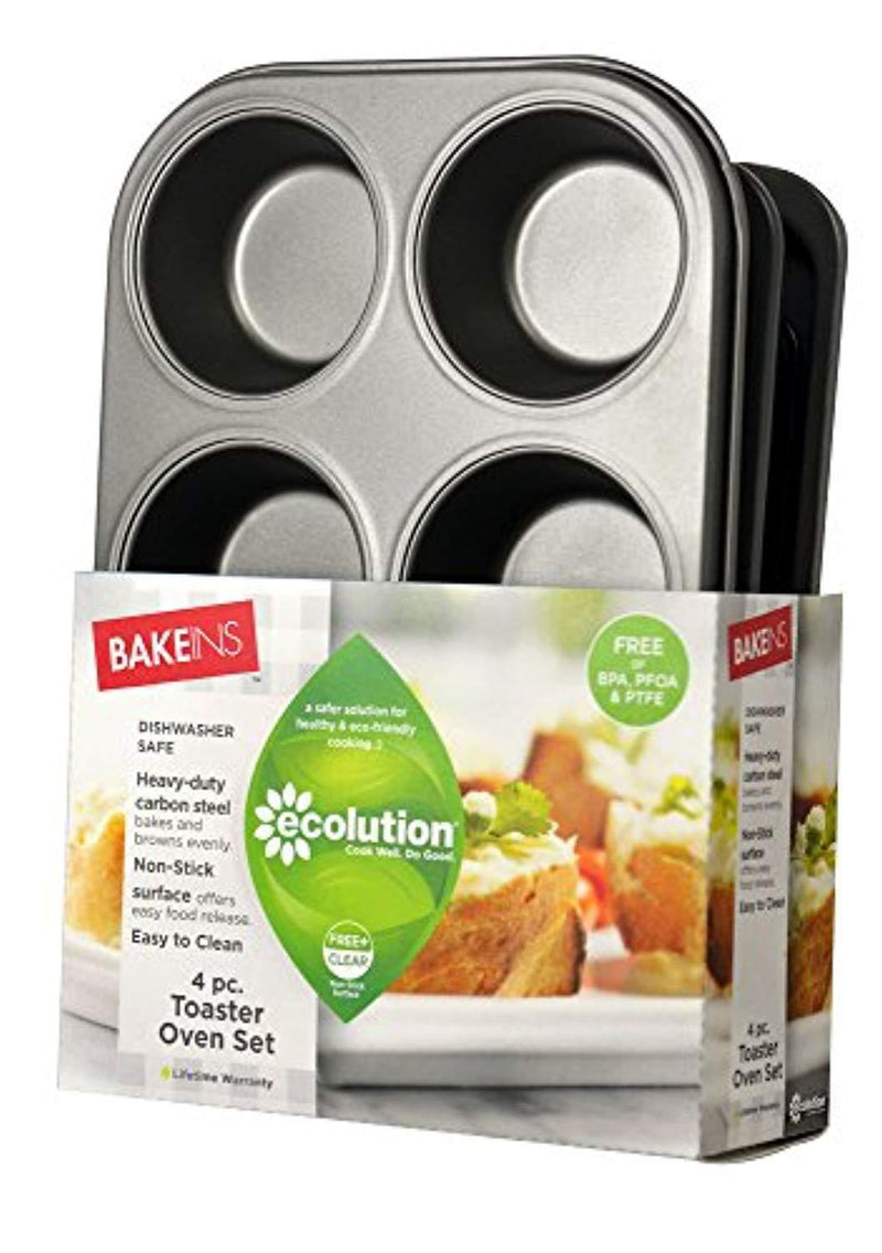 Ecolution Toaster Oven Bakeware 3-Piece Set | Nonstick Heavy Duty Carbon Steel