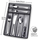 KaryHome 24 Piece Silverware Teivio  Set, Flatware Utensils Set Mirror Polished, Dishwasher Safe Service for 4, Include Knife/Fork/Spoon/Steak Knife/Wire Mesh Steel Cutlery Holder Storage Trays (Silver)