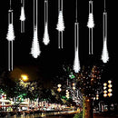 Invin LED Meteor Shower Lights, Falling Rain Lights, Christmas Lights 30cm 8 Tube 144 LEDs, Falling Rain Drop Icicle String Lights for Christmas Tree Halloween Decoration Holiday Party Wedding (White)