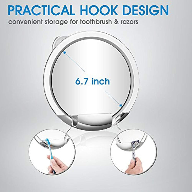 Cheftick Fogless Shower Mirror with Built-in Razor Holder, 360 Degree Rotating for Easy Mirrors Viewing, Advanced Locking Suction & Adjustable Arm, Shatter-proof, Guaranteed...
