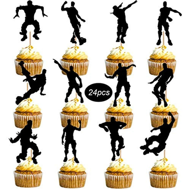 24 Pieces Dance Floss Cupcake toppers for Happy Birthday Cake decoration Party Supplies by NiceLife