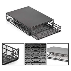 RECAPS Coffee Pod Holder Drawer Storage Coffee Capsules Kitchen Organizer Compatible with Vertuoline Stores 40 Capsules Black Color