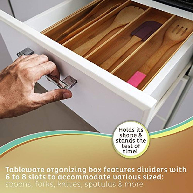 Kitchen Lovers Bamboo Expandable Utensil Organizer