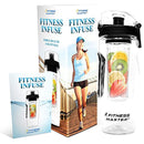 Fitness Master Fruit Infuser Water Bottle (32 Ounce) - BPA Free Plastic, Leak Proof, Lockable Lid and Rubber Grips on Infusion Bottles