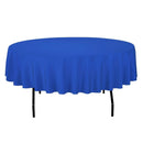 12 Pack 84" ROUND Table Cover Premium Plastic Tablecloth for any Party or Event (White)