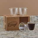 Double Wall Espresso Cups Set - Insulated Coffee Shot Glasses - 2.6oz, Set of 4 - Demitasse Gift Box