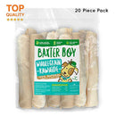 Baxter Boy Premium Rawhide Roll for Dogs Natural Chews Extra Thick Treat – Large 8”– 9” (20 Pack)