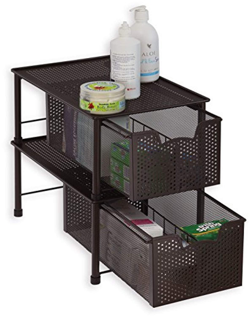 Simple Houseware Stackable Cabinet Basket Drawer Organizer, Bronze