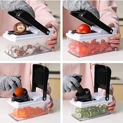 ELIKIDSTO  Large Mandoline Slicer Vegetable Chopper, ALL IN 1 Professional Veggie Food Dicer Cutter Grater Julienne, Fruit Onion Potato Chopper Spiralizer, Egg Separator, Juicer, Preparing Salad