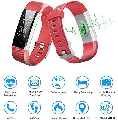 LETSCOM Fitness Tracker HR, Activity Tracker Watch with Heart Rate Monitor, Waterproof Smart Fitness Band with Step Counter, Calorie Counter, Pedometer Watch for Kids Women and Men