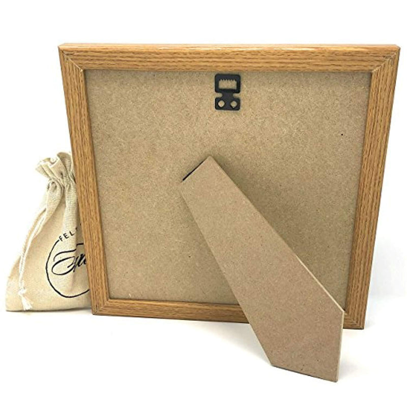 Letter Board Gray Felt- 10x10 Changeable 340 Letters, Numbers & Emojis | Premium Oak Wood Frame, Wall Mount Hook and Wooden Stand | BONUS Canvas Storage Bag | By Felt with Words