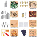 43PCS Wood Burning Kit, Woodburning Tool with Soldering Iron, Wood Burning/Soldering/Carving/Embossing Tips, Stand, Pencil, Carbon Transfer Paper, Stencil, Carrying Case