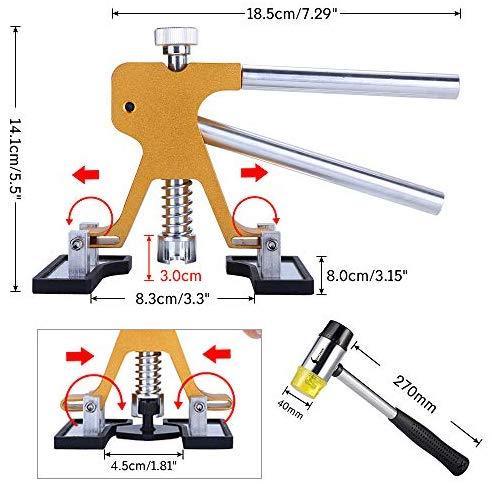 GLISTON Paintless Dent Puller – Golden Dent Puller Kit, 35pcs Dent Remover Tools with Adjustable Width Dent Repair Tools for Car, DIY Auto Body Dent Repair