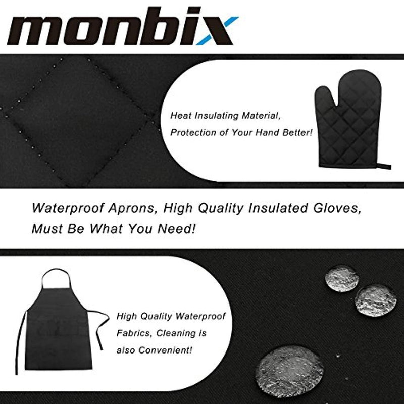 Monbix GL-70733 BBQ Grill Accessories, 33 Piece, Stainless Steel Utensils, Heavy Duty Grill Set with Aluminum Storage Case