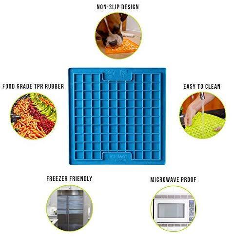 Hyper Pet Lickimat Slow Feeder Dog Mat & Boredom Buster (Perfect For Dog Food, Dog Treats, Yogurt, or Peanut Butter) [Fun Alternative to a Slow Feed Dog Bowl], Available in a Variety of Colors & Sizes