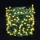 YULETIME Fairy String Lights with Adapter, 66Ft 200 LEDs Waterproof Starry Copper Wire Lights, Home Decor Firefly Lights for Garden Backyard Christmas Tree (Green Wire, Warm White)