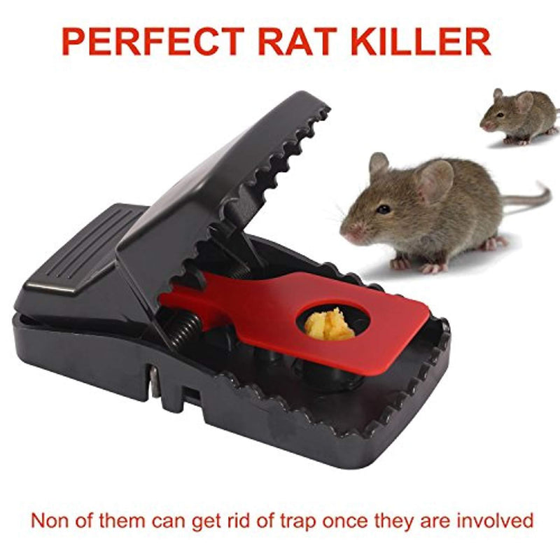 CEATECH T-Rex Trapper Rat Trap Easy to Set Reusable Use Rodent Traps Home Pest Control with Bait Cup for Gophers, Voles, Mice, and Rats - 6 Pack