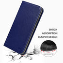 iPhone 8 case iPhone 7 case ZOVER Genuine Leather Case Flip Folio Book Case Wallet Cover with Kickstand Feature Card Slots & ID Holder and Magnetic Closure for iPhone 7 and iPhone 8 Navy Blue