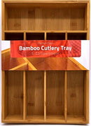 Utopia Kitchen Bamboo Silverware Organizer- 5 Compartments - Bamboo Drawer Organizer Tray - Bamboo Hardware Organizer