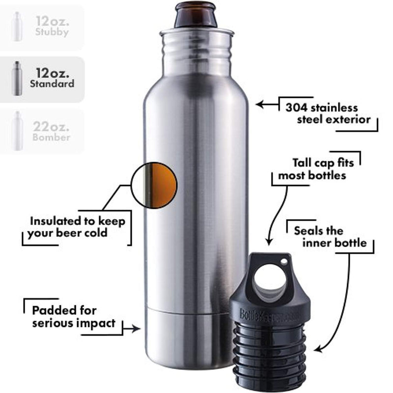 Beer Bottle Insulator,Stainless Steel Vacuum Flasks With Openers,12 OZ Thermos Cold Beer Keeper Cup to Keep Your Beer Colder or Warmer For Outdoor or Party