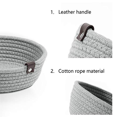 Goodpick 3pack Small Basket - Woven Jute Storage Basket for Kitchen Corner Basket for Snack Storage Cute Basket for CosmetiHome Storage Baskets for Shelves Gift Baskets, Hemp