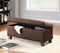 Homelegance  43" PU Leather Lift Top Large Storage Bench, Dark Brown