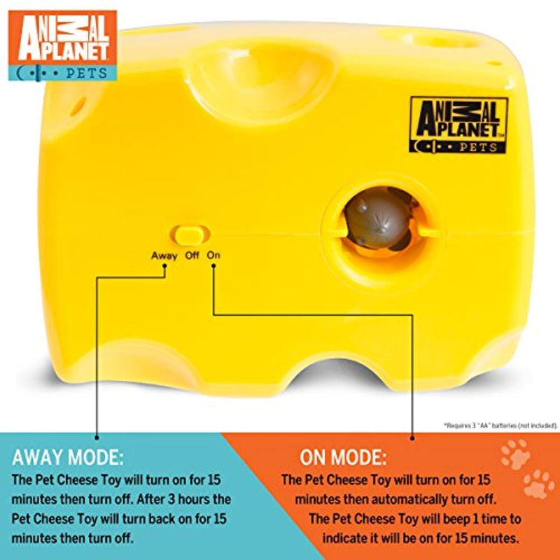 Holipet Automatic Peek-a-Boo Mouse & Cheese Interactive Toy for Cats, Features Built-In Auto Off Function, Pop Out Mice For Hours Of Entertainment, All Day Play W/Away Mode, Battery Operated