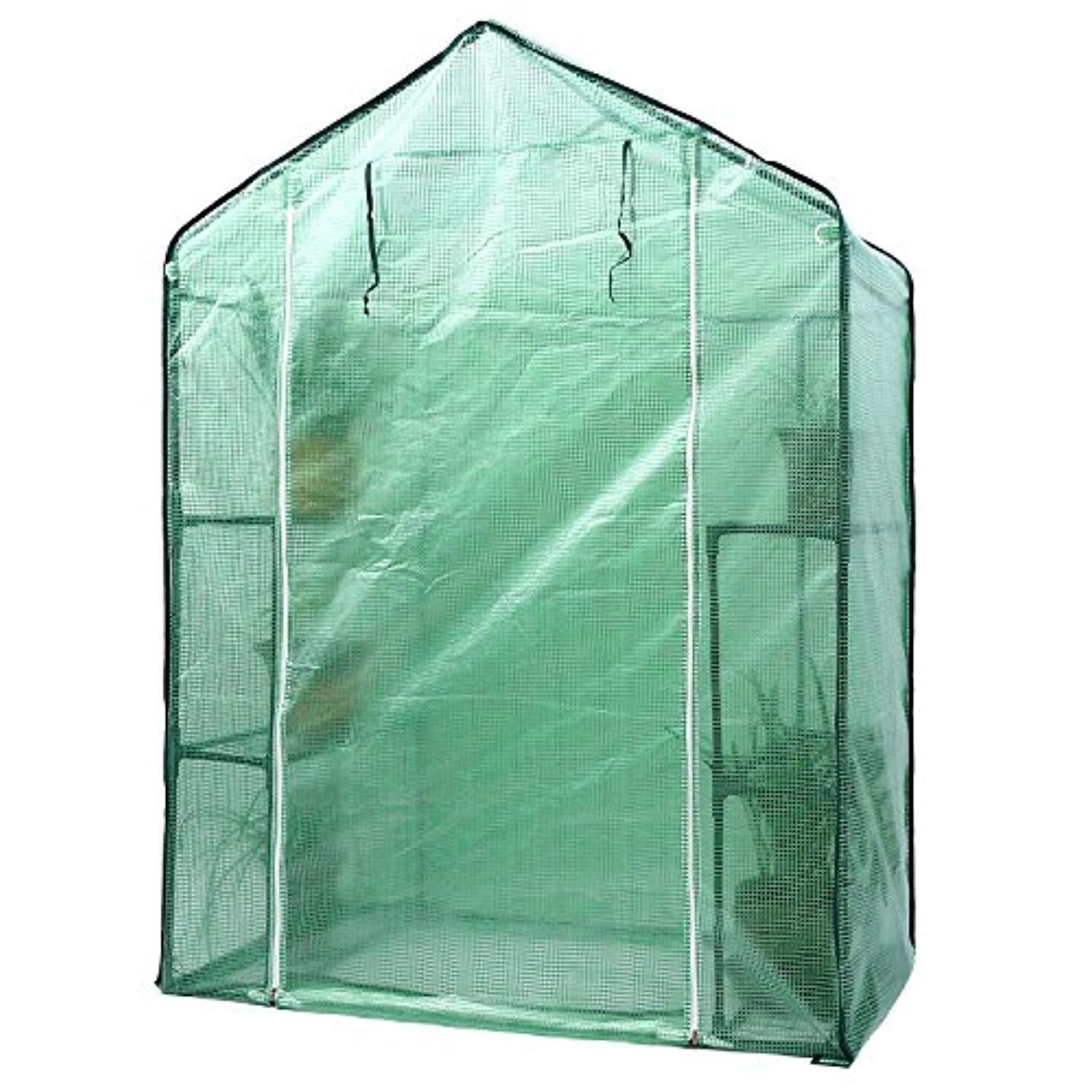 Oh right Small Walk-in Plants Greenhouse, 3-Tier 6-Shelf Stands Garden Green House, 56.3"x 28.7"x 76.7"