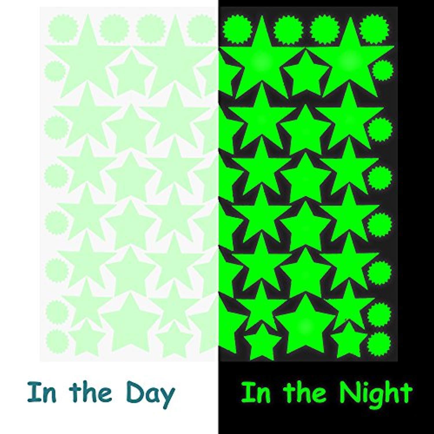 MAFOX Glow in The Dark Stars for Ceiling or Wall Stickers - Glowing Wall Decals Stickers Room Decor Kit - Galaxy Glow Star Set and Solar System Decal for Kids Bedroom Decoration