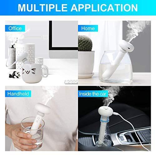 fomei Portable Mini Travel Humidifier - Ultrasonic Cool Mist Air Humidifier Diffuse Device for Travel Office Car Hotel Bedroom, High Output, Ultra Quiet, Powered by USB
