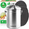 LINKYO Compost Bin - Stainless Steel Kitchen Composter, Includes 4 Filters (1 Gallon)