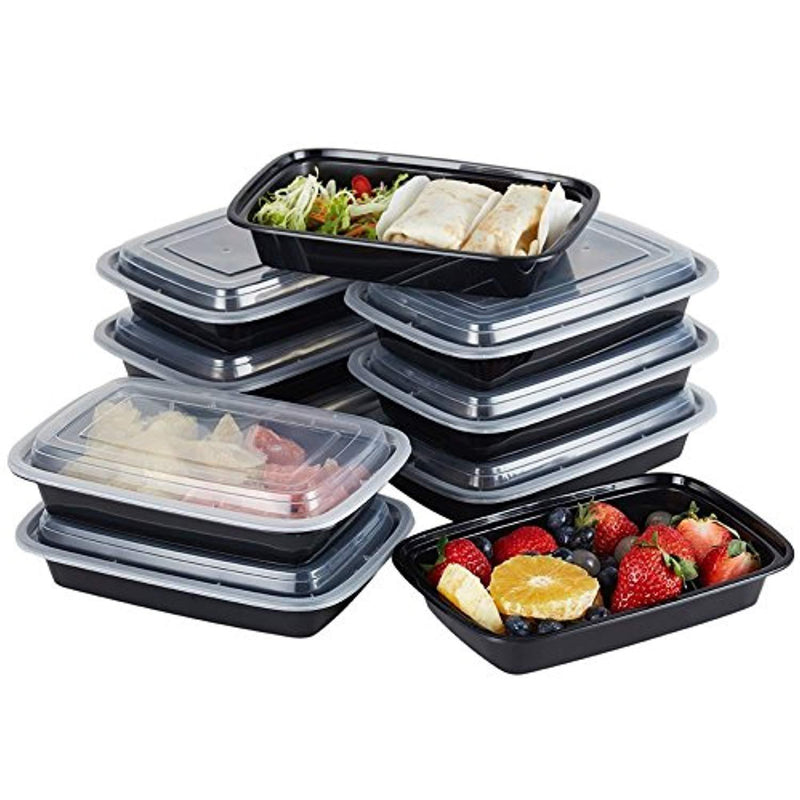 NutriBox [20 Value Pack] single one compartment 20 OZ Meal Prep Plastic Food Storage Containers - BPA Free Reusable Lunch Bento Box - Microwave, Dishwasher and Freezer Safe - For School Work or Trips