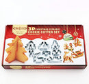ULee 3D Christmas Cookie Cutters Set - 8 Piece Stainless Steel Cookie Cutters Including Christmas tree, Snowman, Deer & Sled Shapes