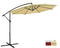 PATIO WATCHER 10ft Offset Cantilever Patio Umbrella Outdoor Market Hanging Umbrella with Crank & Cross Base for Backyard, Garden, Lawn and Pool - Beige