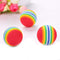 Weihuimei 1Pcs Rainbow 4.2cm Cat Toy Ball Interactive Cat Toys Play Chewing Rattle Scratch EVA Ball Training Pet Supplies