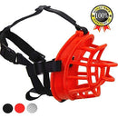Supet Dog Muzzle, Soft Rubber Basket Muzzle Cage Muzzle for Small Medium Large Dogs, Allows Panting and Drinking, Prevents Unwanted Barking Biting and Chewing