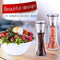 Salt and Pepper Grinder Set -Dry Spice Mill-Brushed Stainless Steel Glass- Pepper Mill and Salt Mill-Adjustable Ceramic Motor-Peppercorns Sea Salt-Fine and Coarse Ground by Surround Point