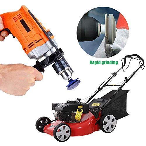 Upgraded Universal Wear Resistant Lawn Mower Sharpener for Garden Tools Any Power Drill Hand Drill (4 Pack)
