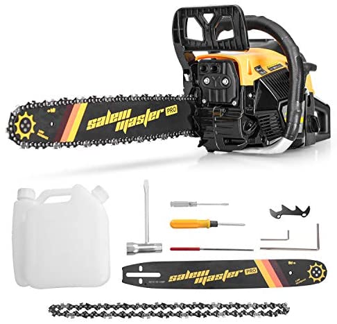 SALEM MASTER 5820G 58CC 2-Cycle Gas Powered Chainsaw, 18-Inch Chainsaw, Handheld Cordless Petrol Gasoline Chain Saw for Farm, Garden and Ranch