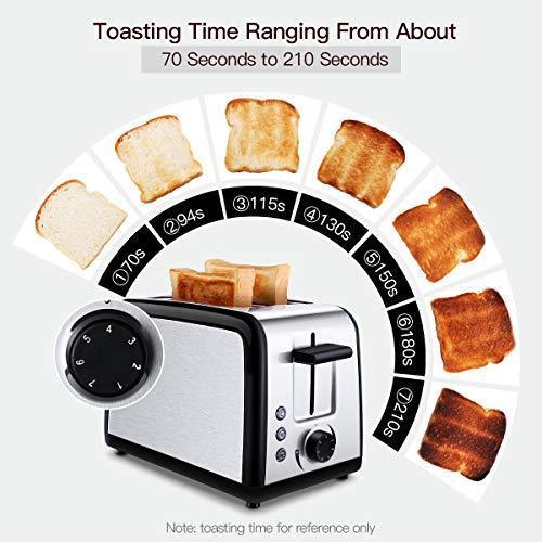 Toaster 4 Slice, CUSINAID Stainless Steel Toasters with Reheat Defrost Cancel Function, 7-Shade Setting, 4 Wide Slots Toaster - Black