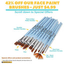 Blue Squid Face Paint Kit Kids - 52 Pieces, 14 Colors, 2 Glitters, 30 Stencils, 4 Makeup Sponges, Face Paint Party Supplies - Safe Facepainting Sensitive Skin - Professional Costume Makeup