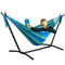 Driftsun Double Hammock with Steel Stand - Space Saving Two Person Lawn and Patio Portable Hammock with Travel Case (Forest)