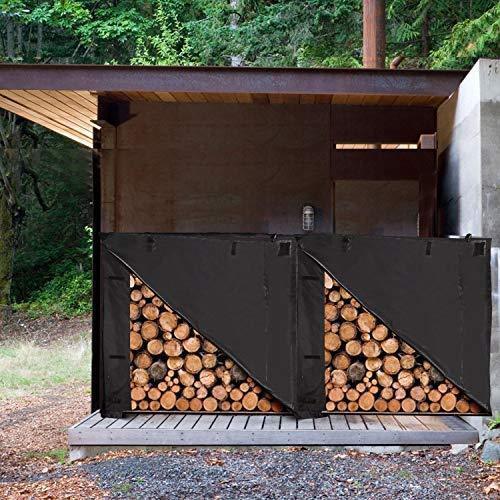 RedSwing Firewood Rack Cover 8 Ft, Log Rack Cover, Heavy Duty and Water Resistant 600D Oxford Firewood Cover, All Weather Protection, Black