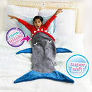 Blankie Tails Shark Blanket, Gray and Deep Blue